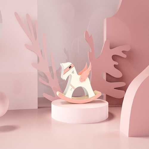 Cat Scratcher Toy-Little White Horse