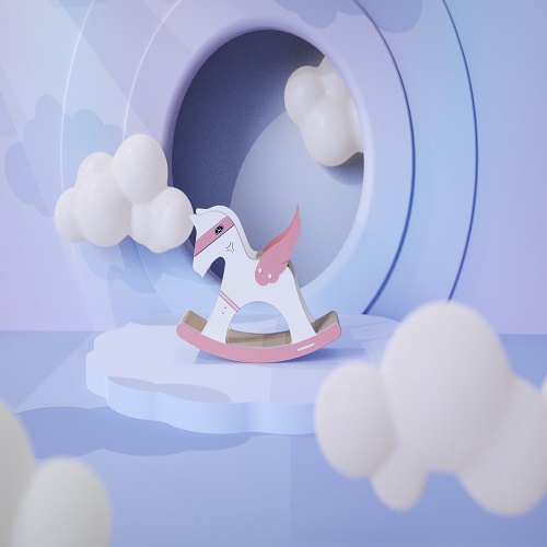 Cat Scratcher Toy-Little White Horse