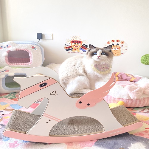 Cat Scratcher Toy-Little White Horse
