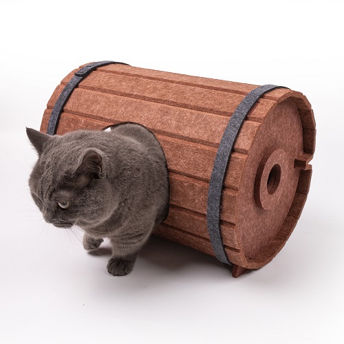 DIY Barrel Design Cat Scratch Post House