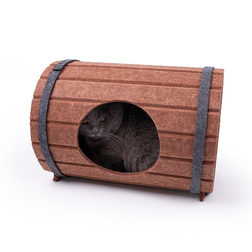 DIY Barrel Design Cat Scratch Post House
