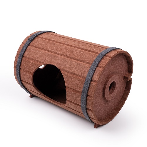 DIY Barrel Design Cat Scratch Post House