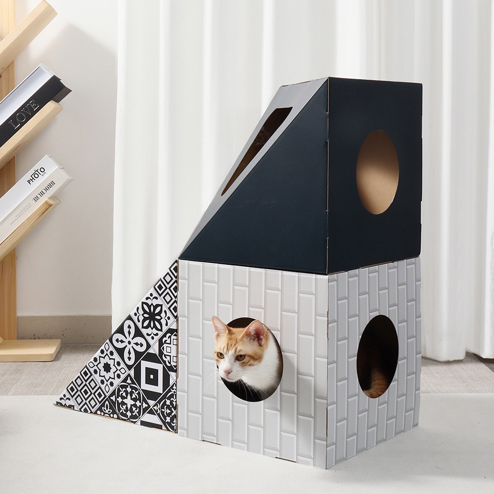 Eco-Friendly DIY Cat House with Scratching Post