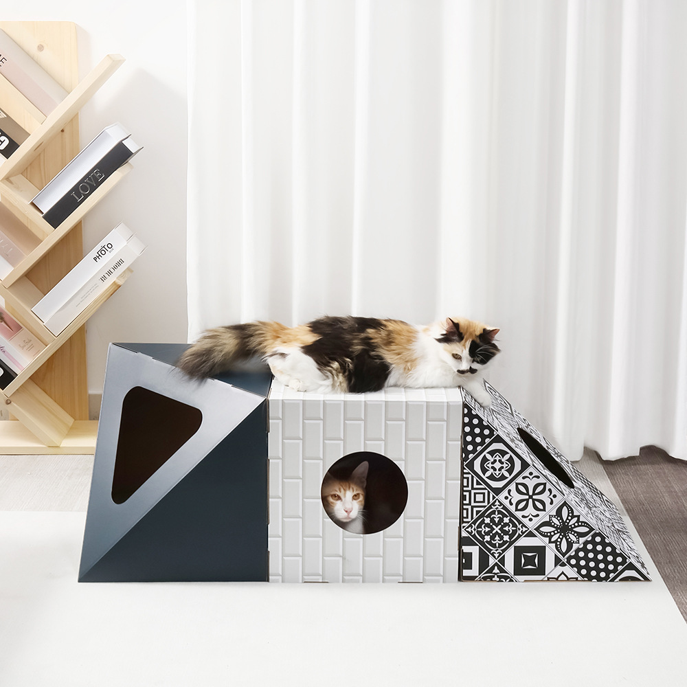 Eco-Friendly DIY Cat House with Scratching Post