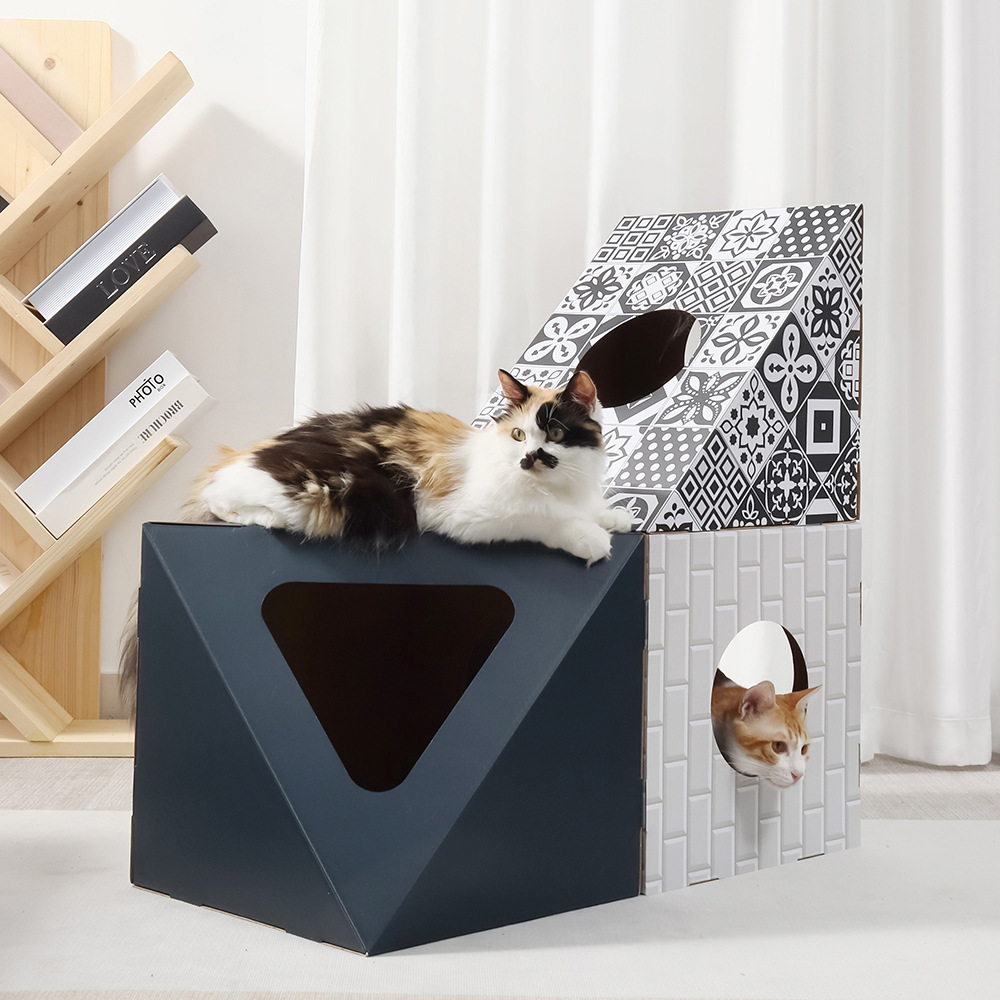 Eco-Friendly DIY Cat House with Scratching Post