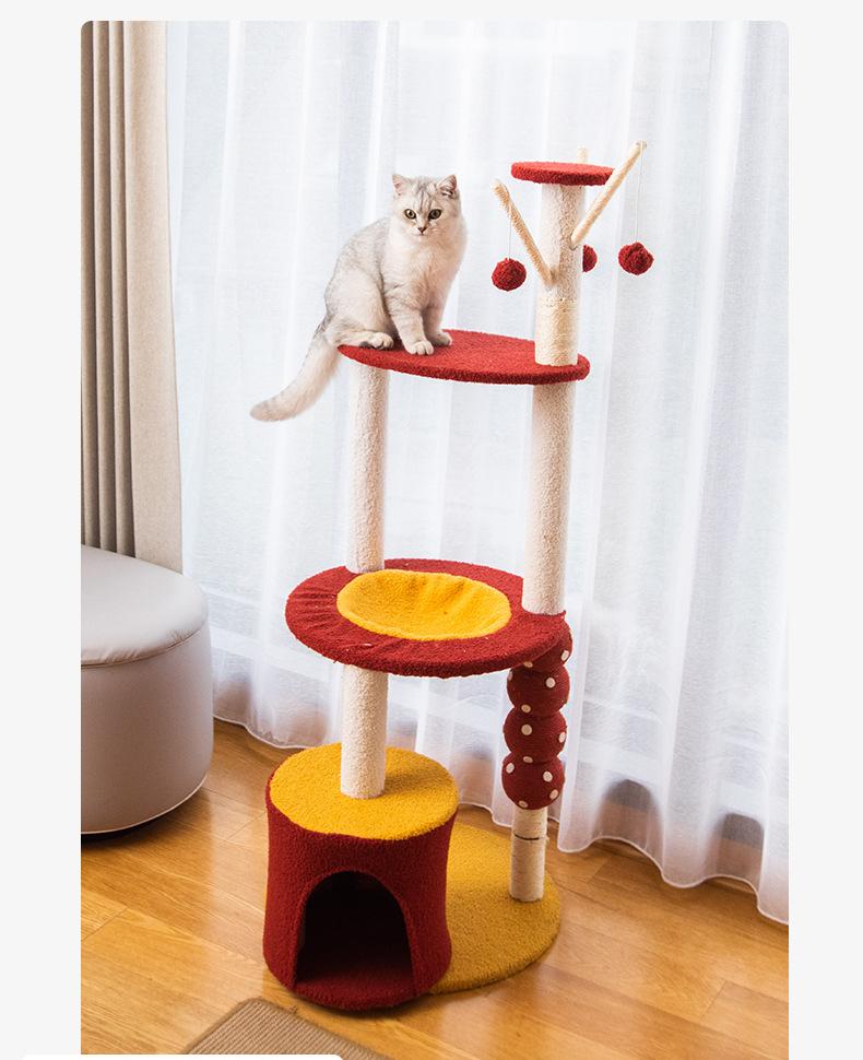 Luxury Cat Tree Condo with Sisal Rope Scratching Posts 
