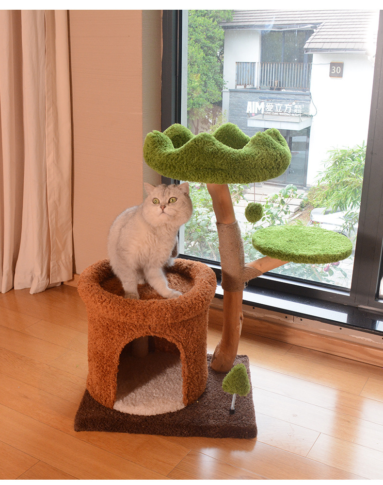 Natural Fruitwood Cat Tree for Wholesale | Premium Pet Furniture for Retailers