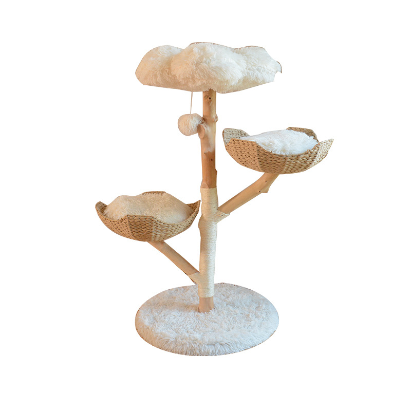 Double Nest Cloud Solid Wood Cat Tree | Premium Pet Furniture for Wholesale and Retailers