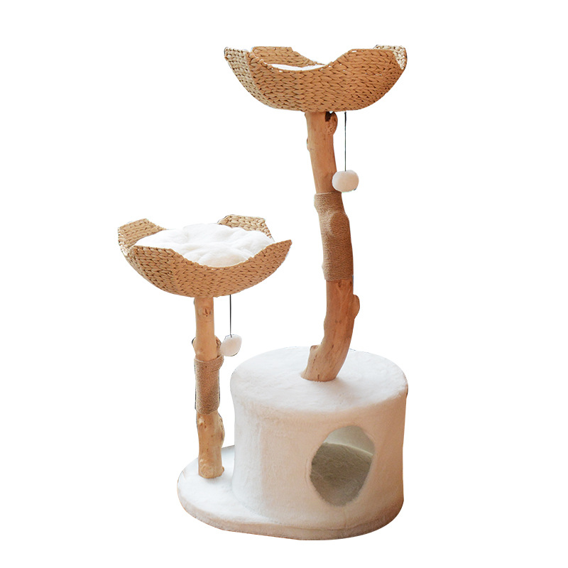 Double Nest Cloud Solid Wood Cat Tree | Premium Pet Furniture for Wholesale and Retailers