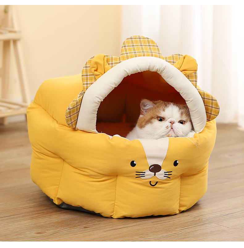 Sunrise Pet Bed for Cats - Durable Polyester & Oxford Base