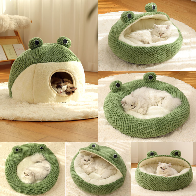 Frog Series Pet Bed - Versatile Cat and Dog Nest 