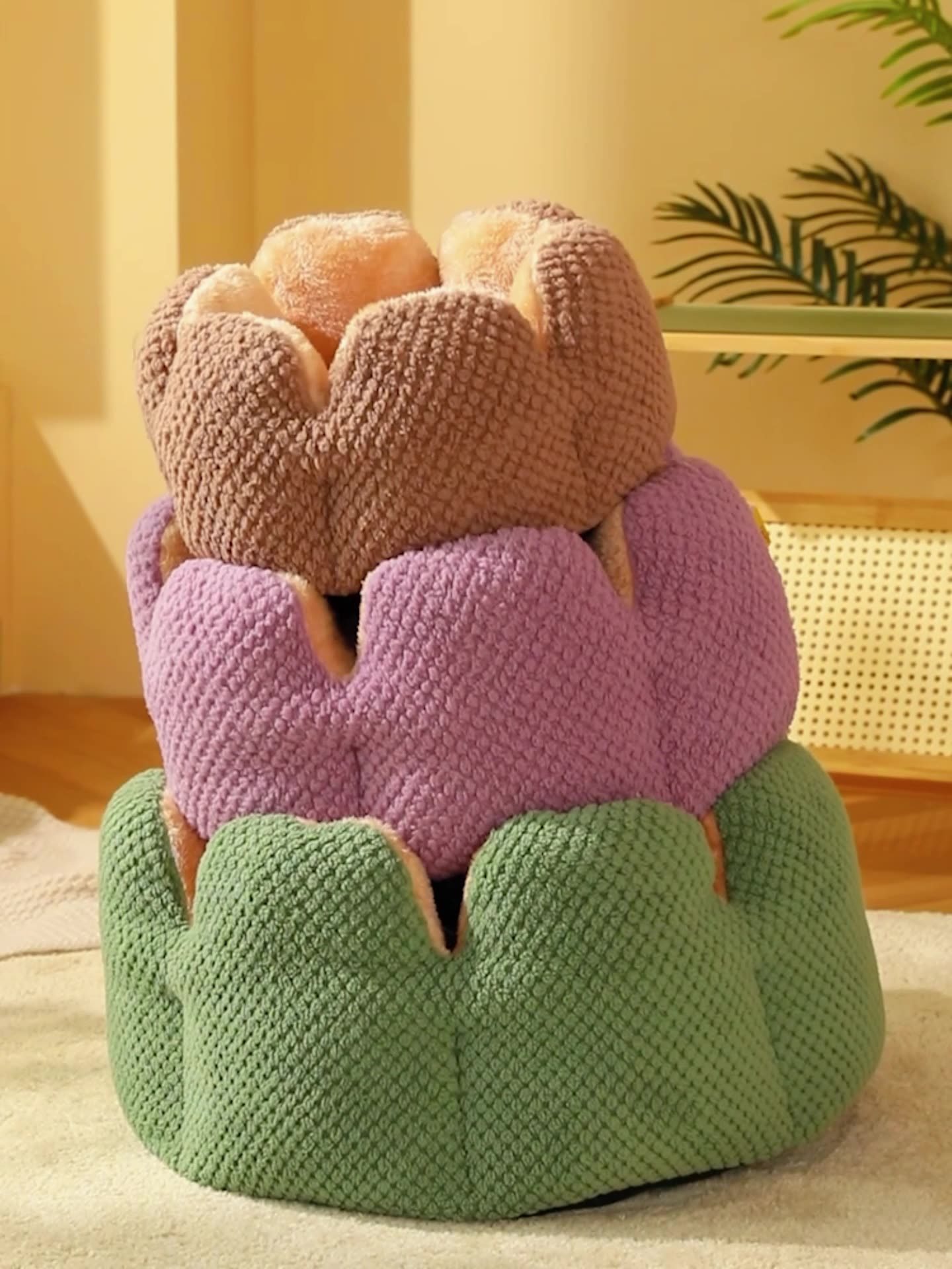 Cactus Blossom Pet Bed - Cozy Cat Beds in Vibrant Colors 