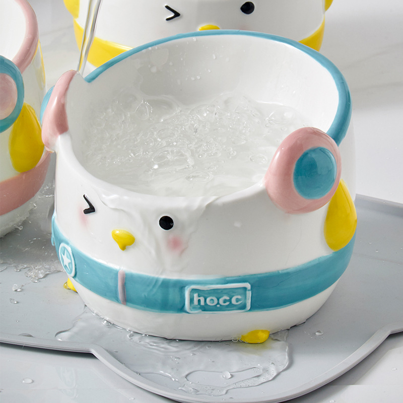 Penguin Ear Cat Bowl - Stylish Ceramic Feeding Solution