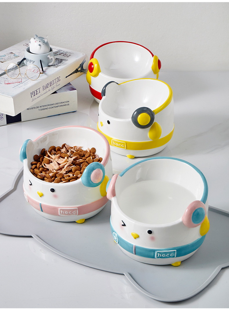 Penguin Ear Cat Bowl - Stylish Ceramic Feeding Solution