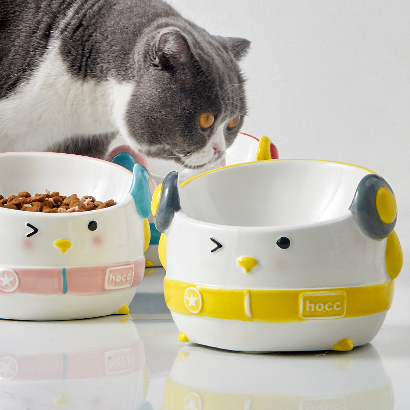 Penguin Ear Cat Bowl - Stylish Ceramic Feeding Solution