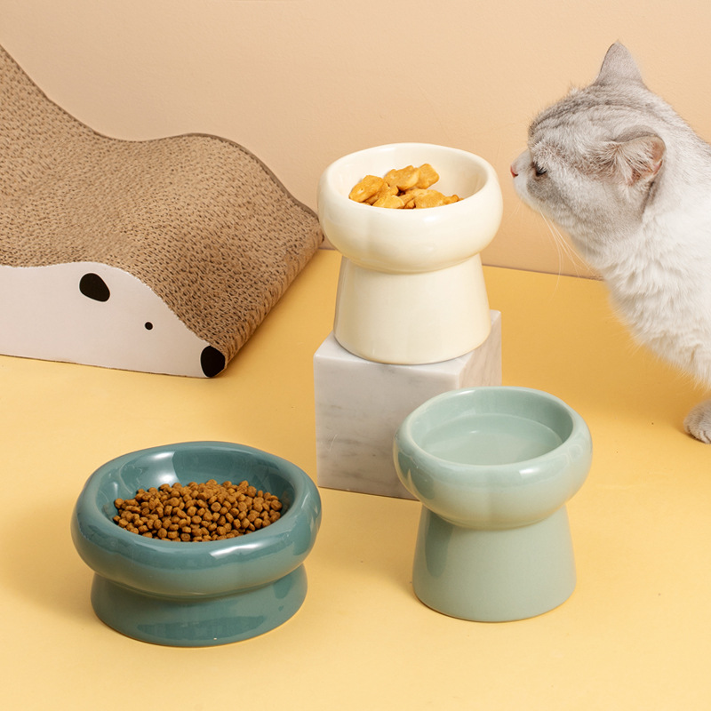 Petal Ceramic Cat Bowl - Elegant Feeding Bowls for Pets