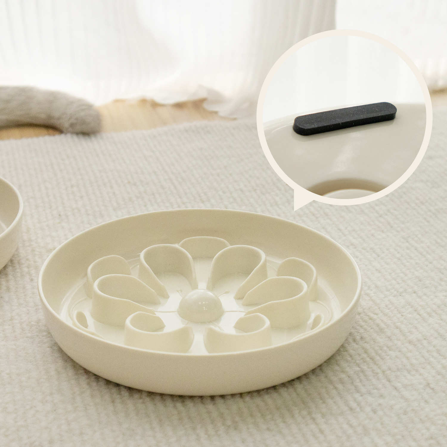 Flower Design Slow Feeder Cat Bowl - Anti-Choke Feeding Solution