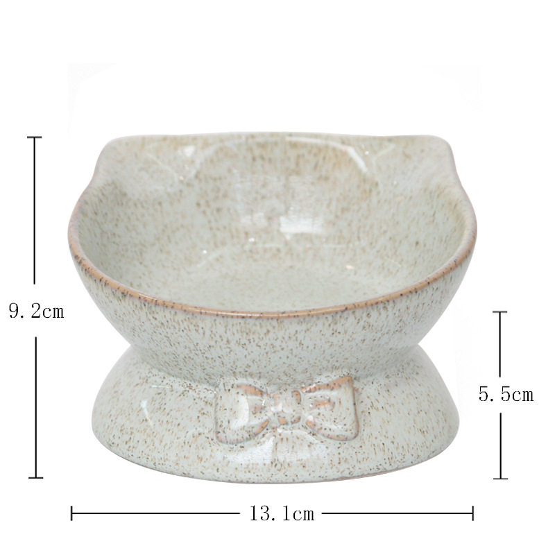 Elevated Tilted Ceramic Cat Bowl - Ergonomic Feeding Solution for Medium and Small Cats